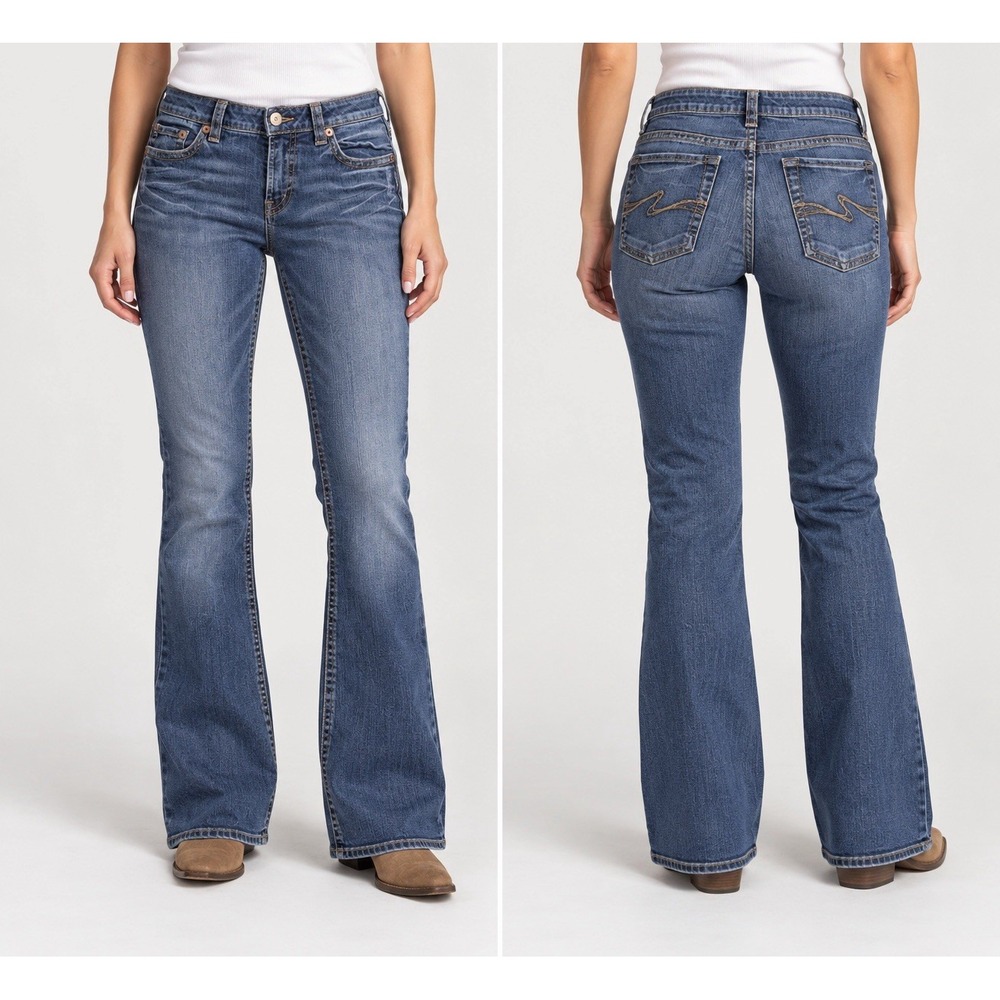 Silver Jeans Matrix 2.0 Bootcut Jeans Women's 33x31 Embroidered Pockets Y2K